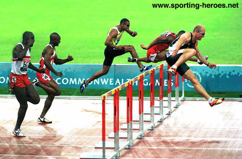 Shaun Bownes - South Africa - 110mH. Gold medal at 2002 Commonwealth Games.