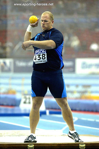 John Godina - U.S.A. - 2003 World Indoors Shot Put silver medal.