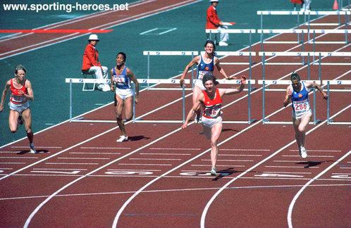 Cornelia Oschkenat - East Germany - Meisterschaft Rekord 1983- 1990 (100m Hürden) Hurdles.