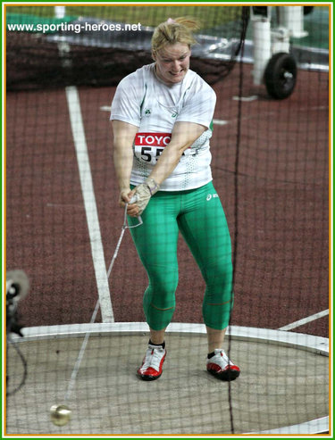 Eileen O'Keefe - Ireland - 6th. in the Hammer at the 2007 World Championships.