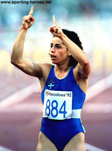 Paraskevi Patoulidou - Greece - 1992 Olympic Games 100m hurdles Champion.
