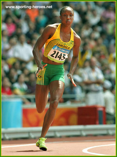 Sherone Simpson - Jamaica - Silver medal in the 100m at the 2008 Olympic Games.