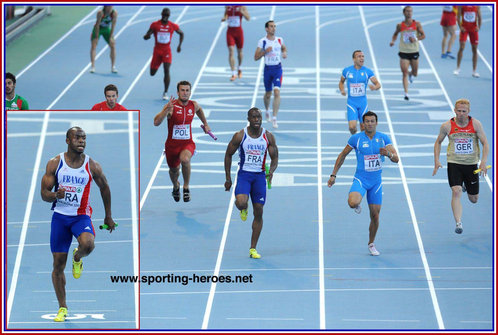 Martial Mbandjock - France - 2010 European Championships 4x100m Gold.