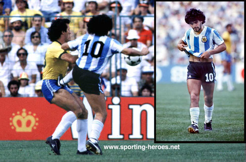 Diego Maradona - Argentina - 1982 World Cup Red Card moment.