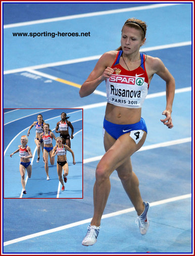 Yuliya  RUSANOVA - Russia - 2011 European Indoor Championships 800m.