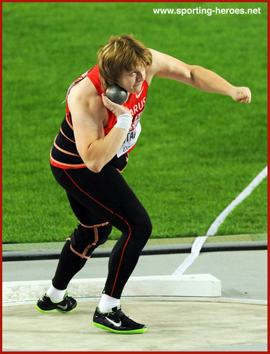 Nadezhda Ostapchuk - Belarus - 2011 world championships silver medal.