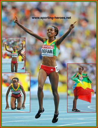 Meseret Defar - Ethiopia - 2013 Second World Championship 5000m title.