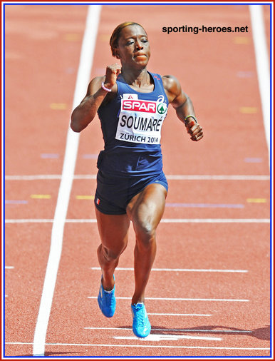 Myriam Soumare - France - Medals in 100m & 200m at 2014 European Championships.