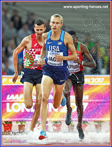 Evan JAGER - U.S.A. - Third in 3,000m steeplechase at 2017 World Championships.