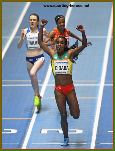 Genzebe DIBABA - Ethiopia - 1500m & 3000m 2018 Indoor World Champion.