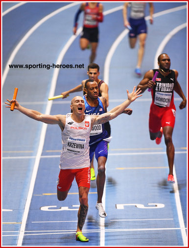 Jakub KRZEWINA - Poland - Gold medal 4x400m at 2018 World Indoor Championships