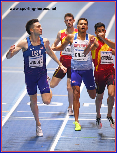 Drew WINDLE - U.S.A. - Silver medal  at 2018 World Indoor Championships.