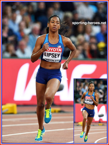 Charlene LIPSEY - U.S.A. - Seventh in 800m at 2017 world Championships.