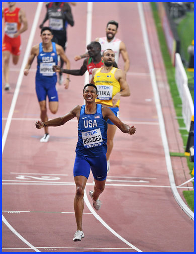 Donavan BRAZIER - U.S.A. - 2019 World 800m Championship victory in record time.