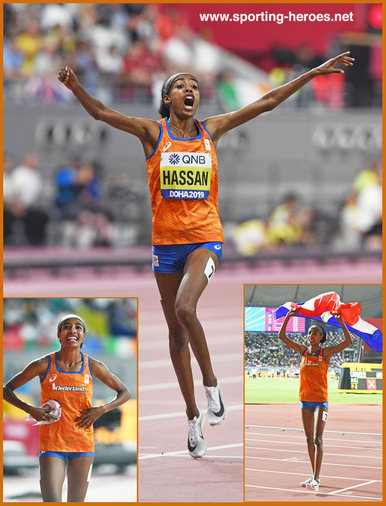 Sifan HASSAN - Nederland - Second Gold medal in Doha. 1,500m added to 10,000m.