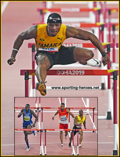 Omar McLEOD - Jamaica - 2019 World Championships mistake.