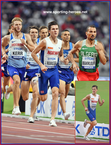Jakob INGEBRIGTSEN - Norway - 4th. place in 1500m at 2019 World Championships.