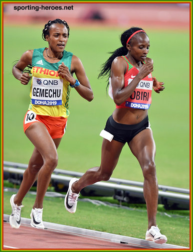 Tsehay GEMECHU - Ethiopia - 4th. place at 2019 World Championships 5000m