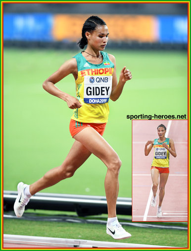 Letesenbet  GIDEY - Ethiopia - 10,000m silver at 2019 World Championships. Gold medal 2022