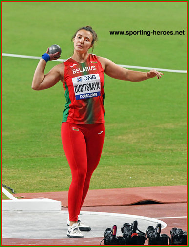 Aliona DUBITSKAYA - Belarus - 6th. in shot put at 2019 World Championships.