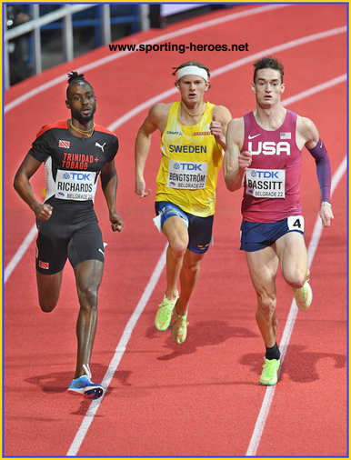 Carl BENGTSTROM - 400m bronze at 2022 World Indoor Champs.