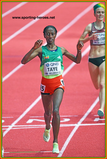 Ejgayehu TAYE - Ethiopia - Bronze at 2022 World Indoor Championships.