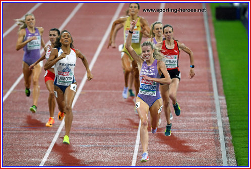 Keely HODGKINSON - Great Britain & N.I. - 2022 European 800m Champion.