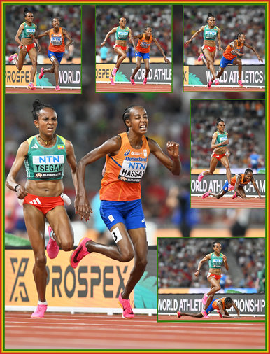 Sifan HASSAN - Nederland - 10,000m crash metres from the finish.